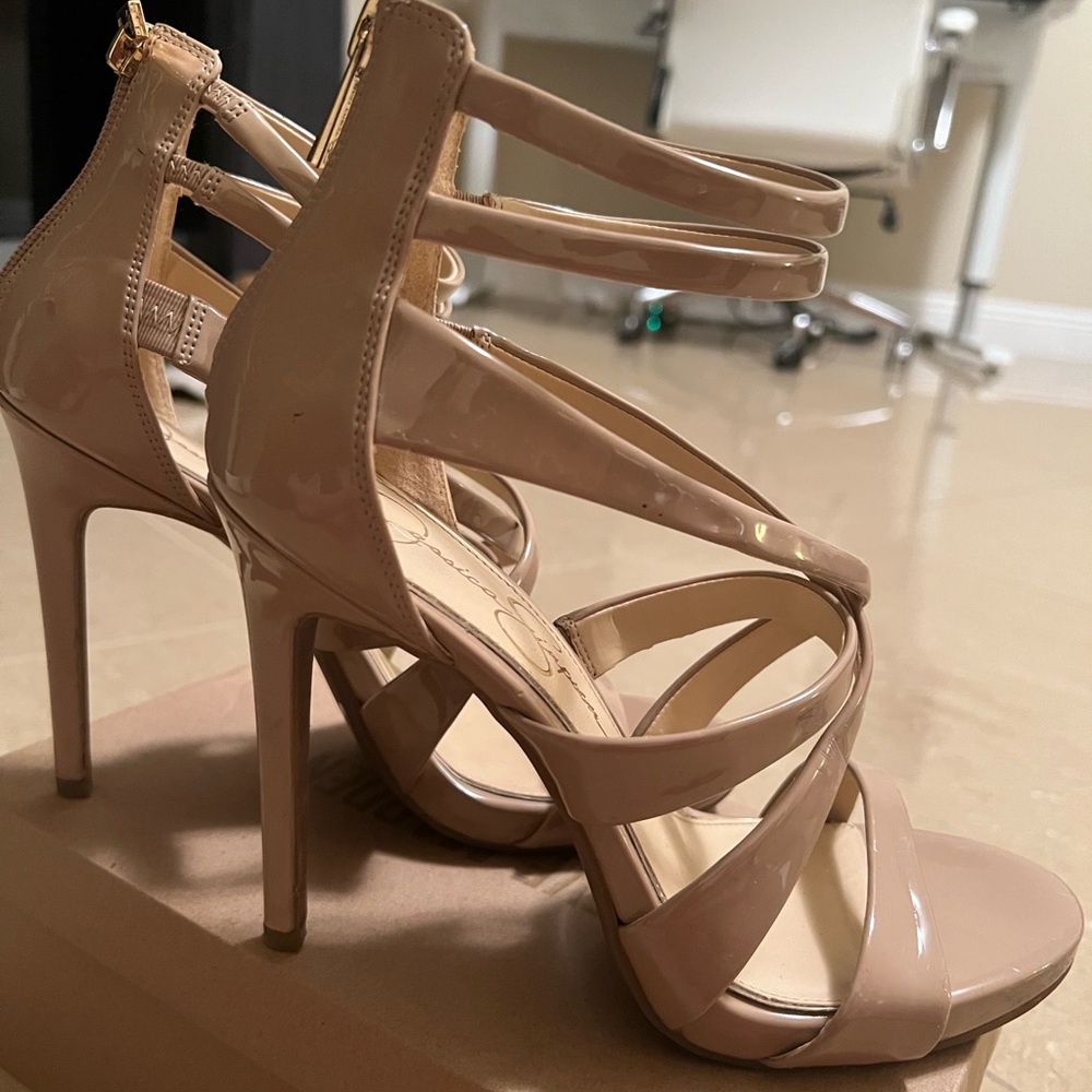 Jessica Simpson Strappy Nude Heels size 8.5